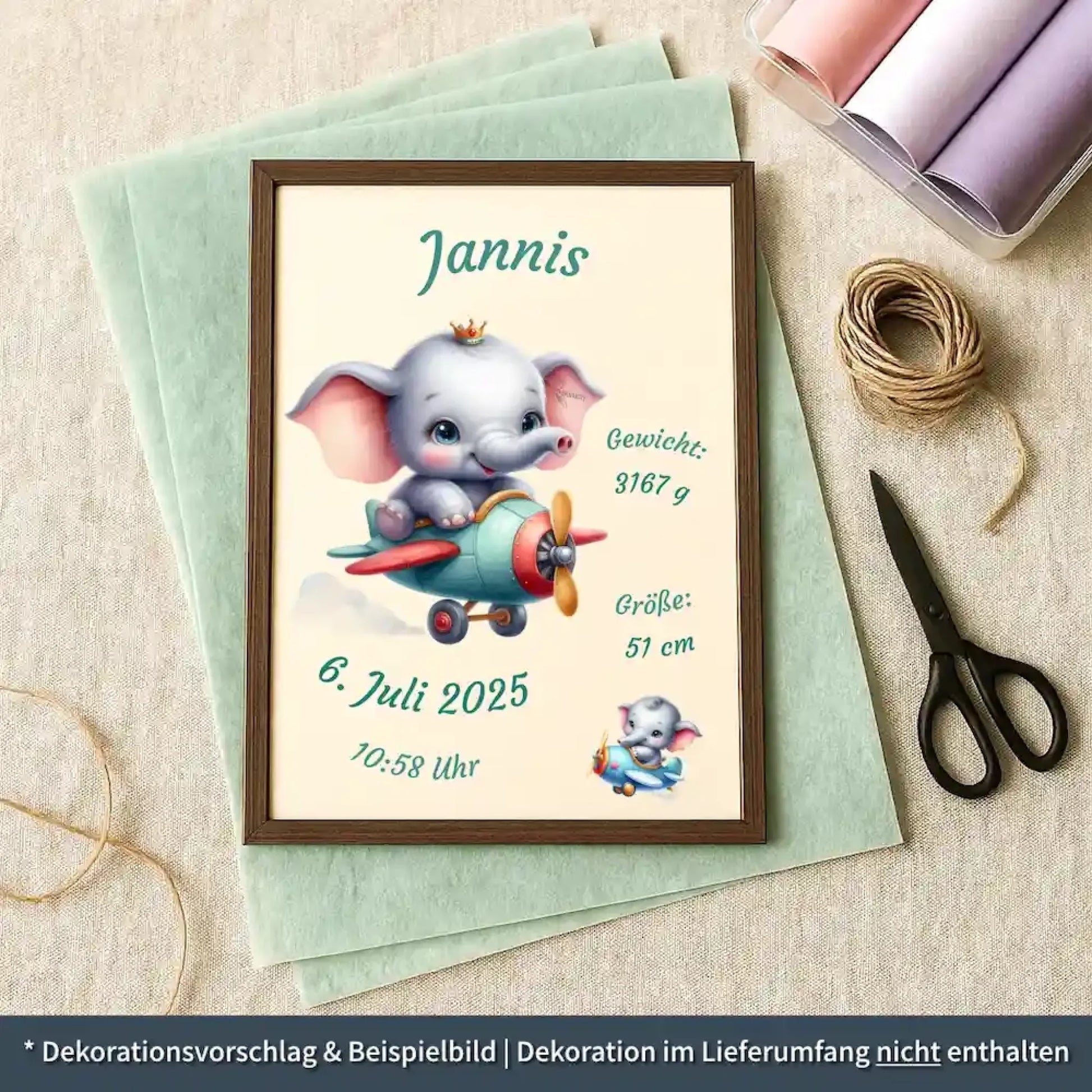 personalisierte Geburtstafel Holz Geburtsgeschenk