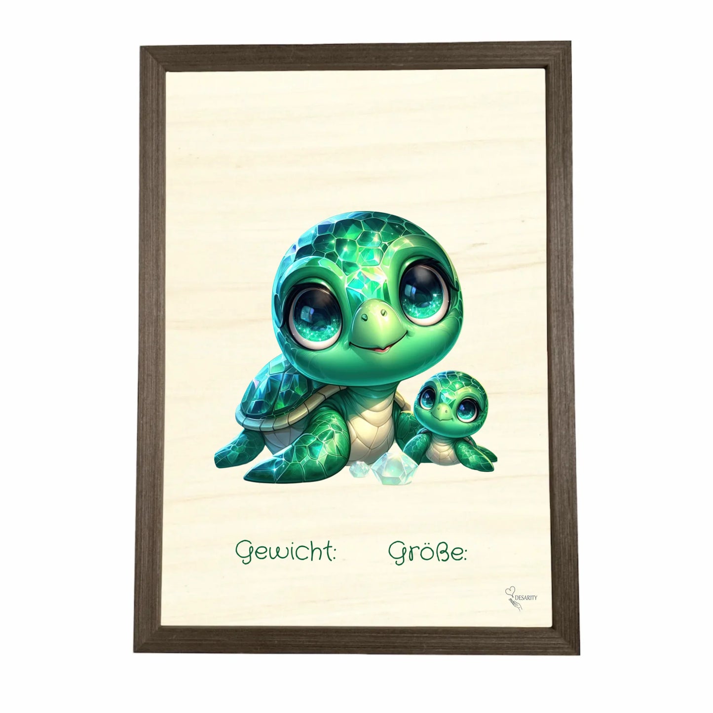 Geburtstafel aus Holz gerahmt