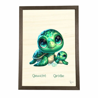 Geburtstafel aus Holz gerahmt