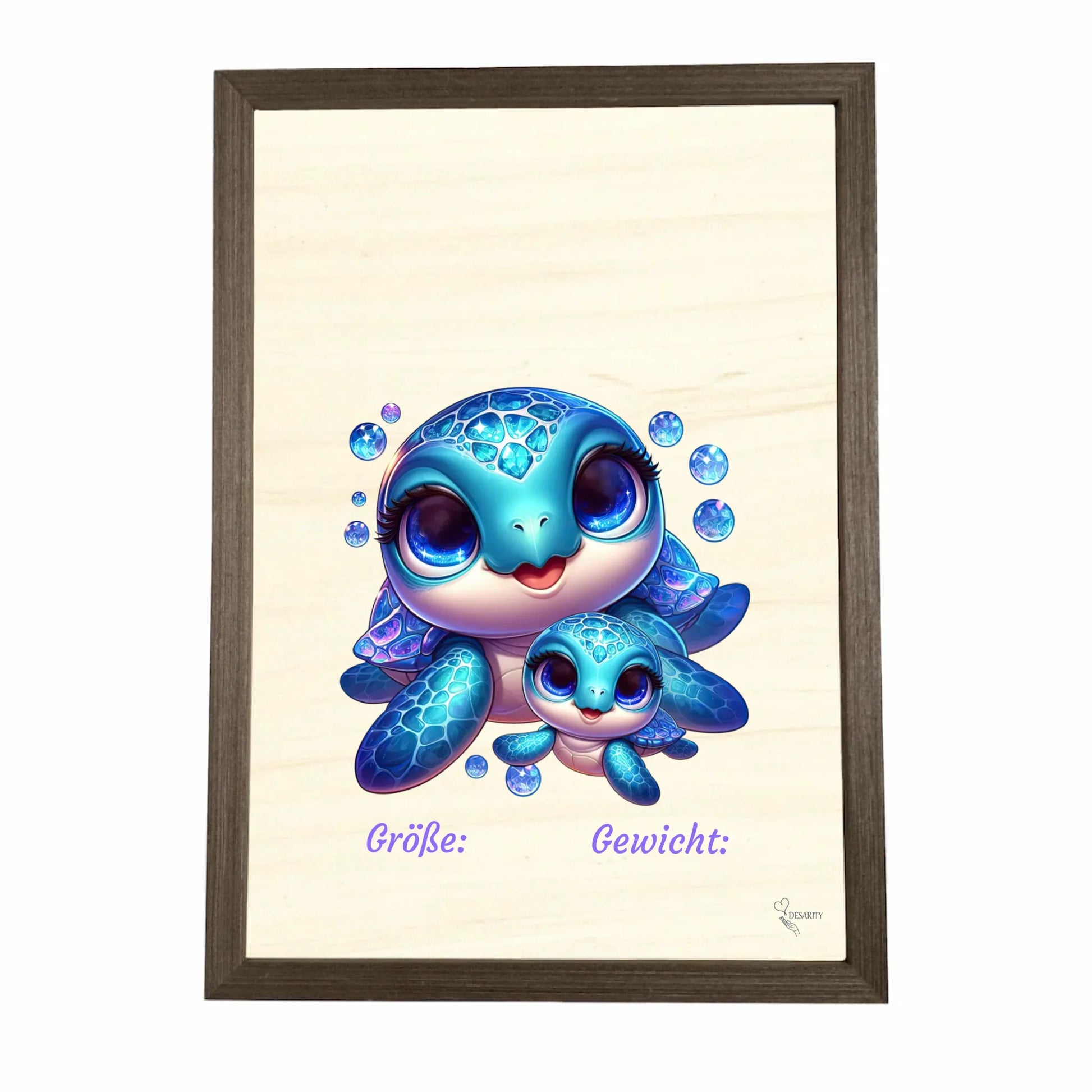 Geburtstafel aus Holz gerahmt