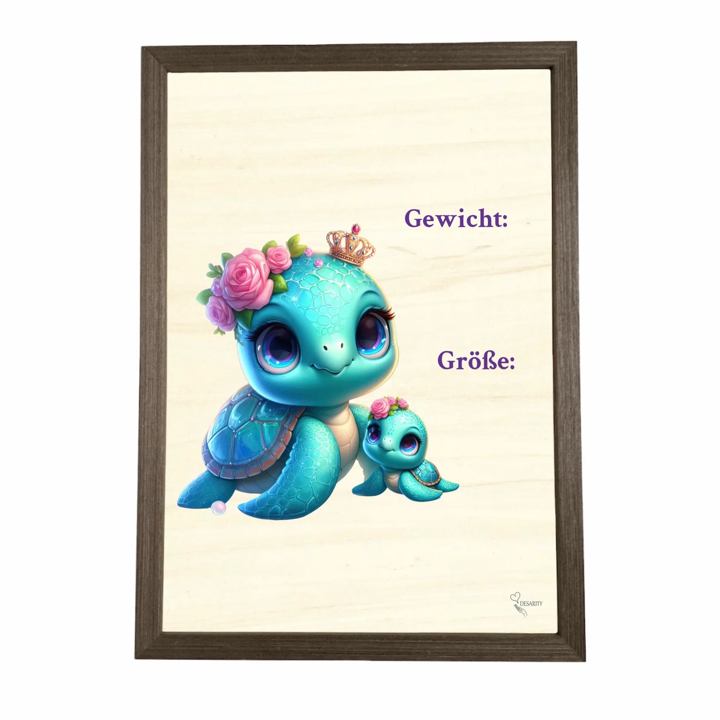 Geburtstafel aus Holz gerahmt