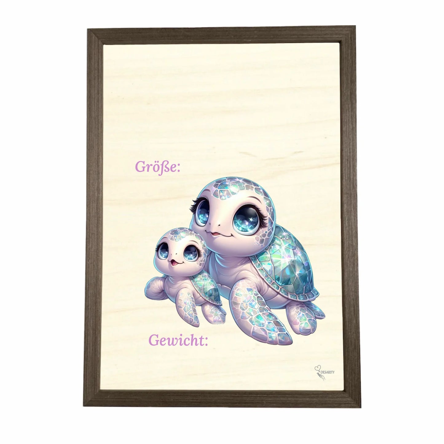 Geburtstafel aus Holz gerahmt