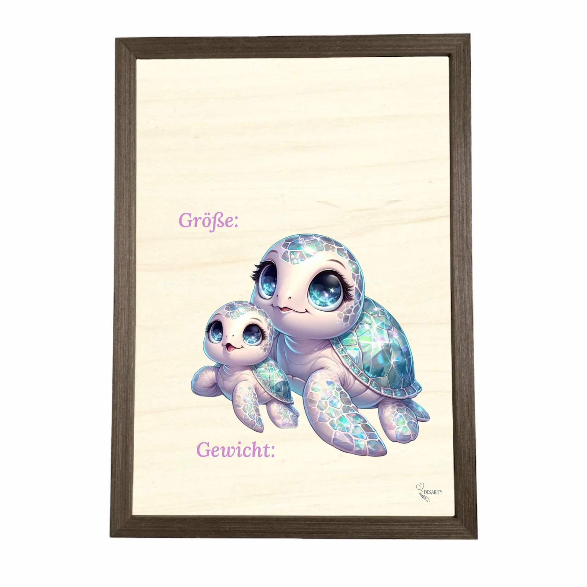 Geburtstafel aus Holz gerahmt