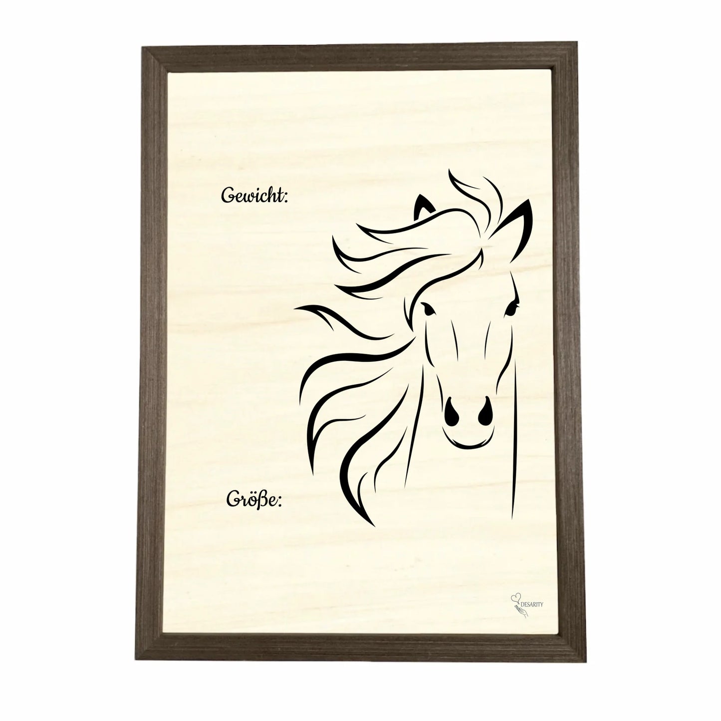 Geburtstafel aus Holz gerahmt