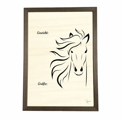 Geburtstafel aus Holz gerahmt