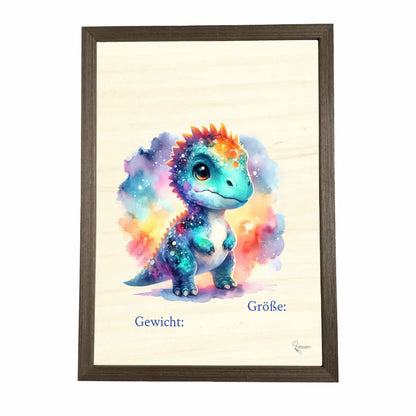 Geburtstafel aus Holz gerahmt