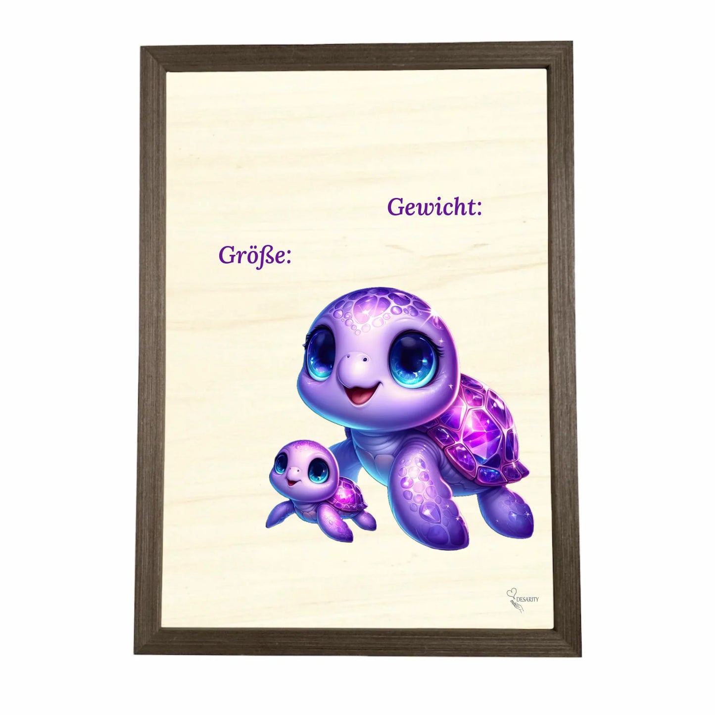 Geburtstafel aus Holz gerahmt