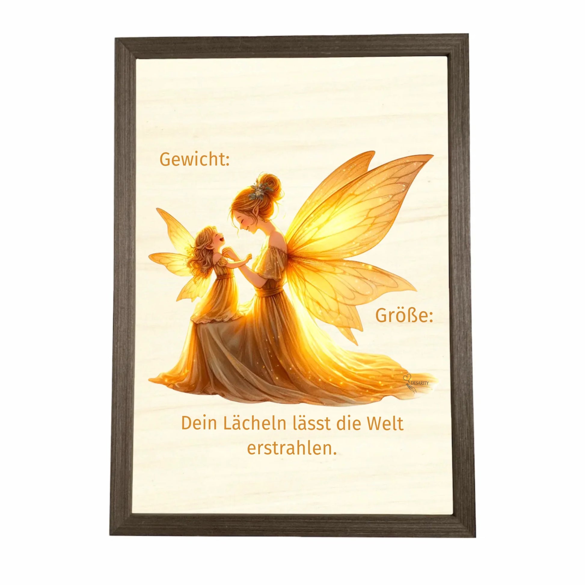 Geburtstafel aus Holz gerahmt