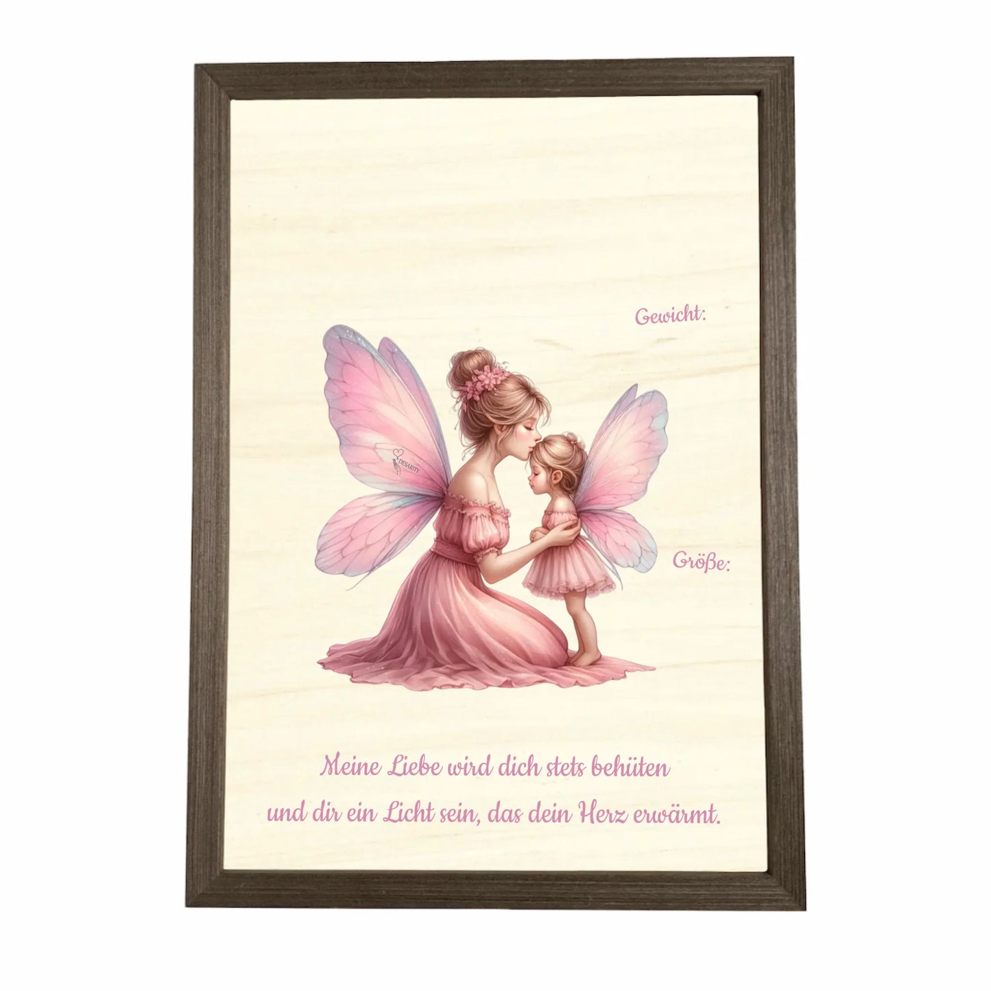 Geburtstafel aus Holz gerahmt