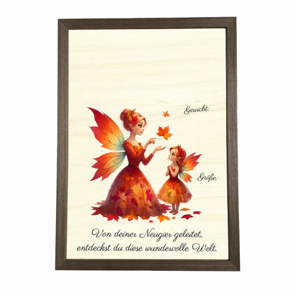 Geburtstafel aus Holz gerahmt