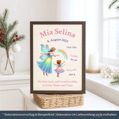 personalisierte Geburtstafel Holz - personalisiertes Weihnachtsgeschenk für Babys