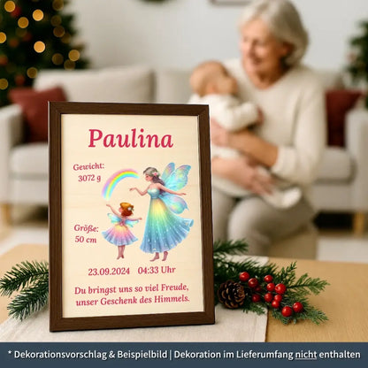 personalisierte Geburtstafel Holz - personalisiertes Weihnachtsgeschenk für Babys