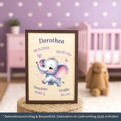 personalisierte Geburtstafel Holz Geburtsgeschenk