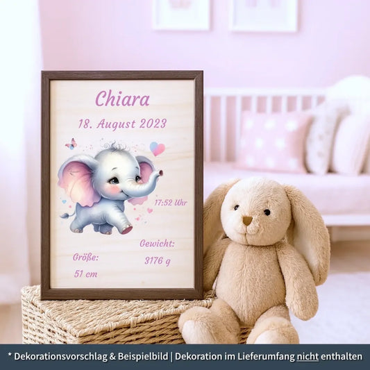 personalisierte Geburtstafel Holz Geburtsgeschenk