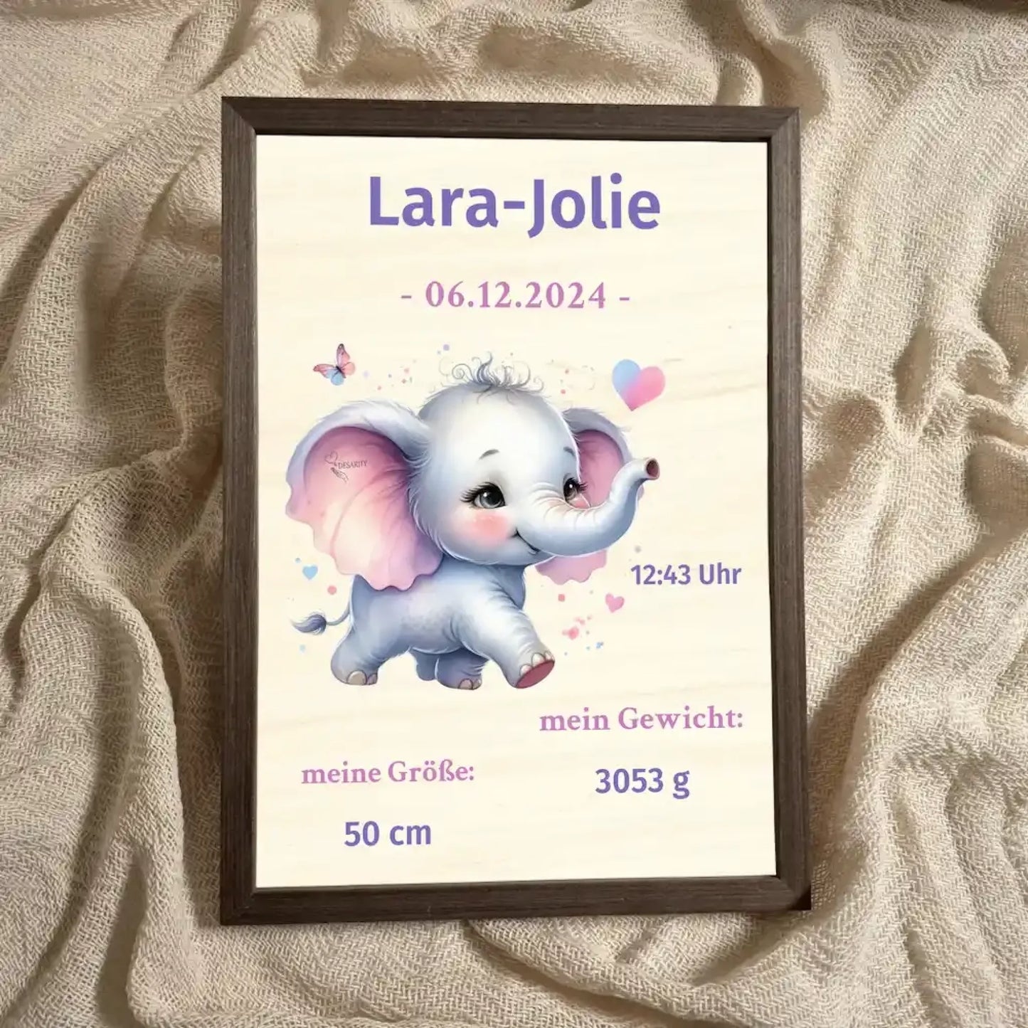 personalisierte Geburtstafel Holz