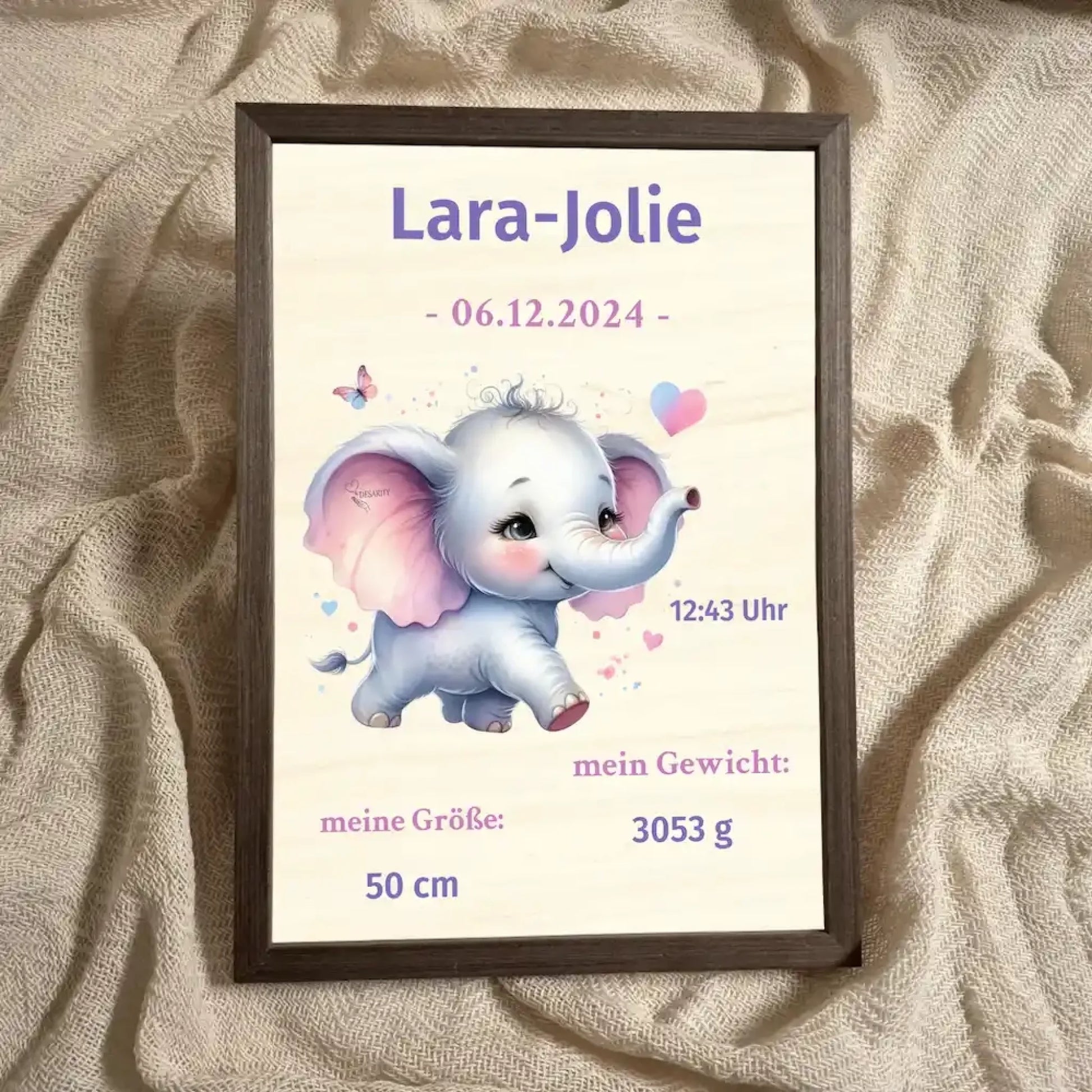 personalisierte Geburtstafel Holz