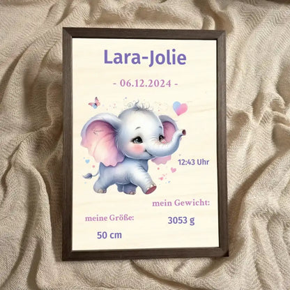 personalisierte Geburtstafel Holz