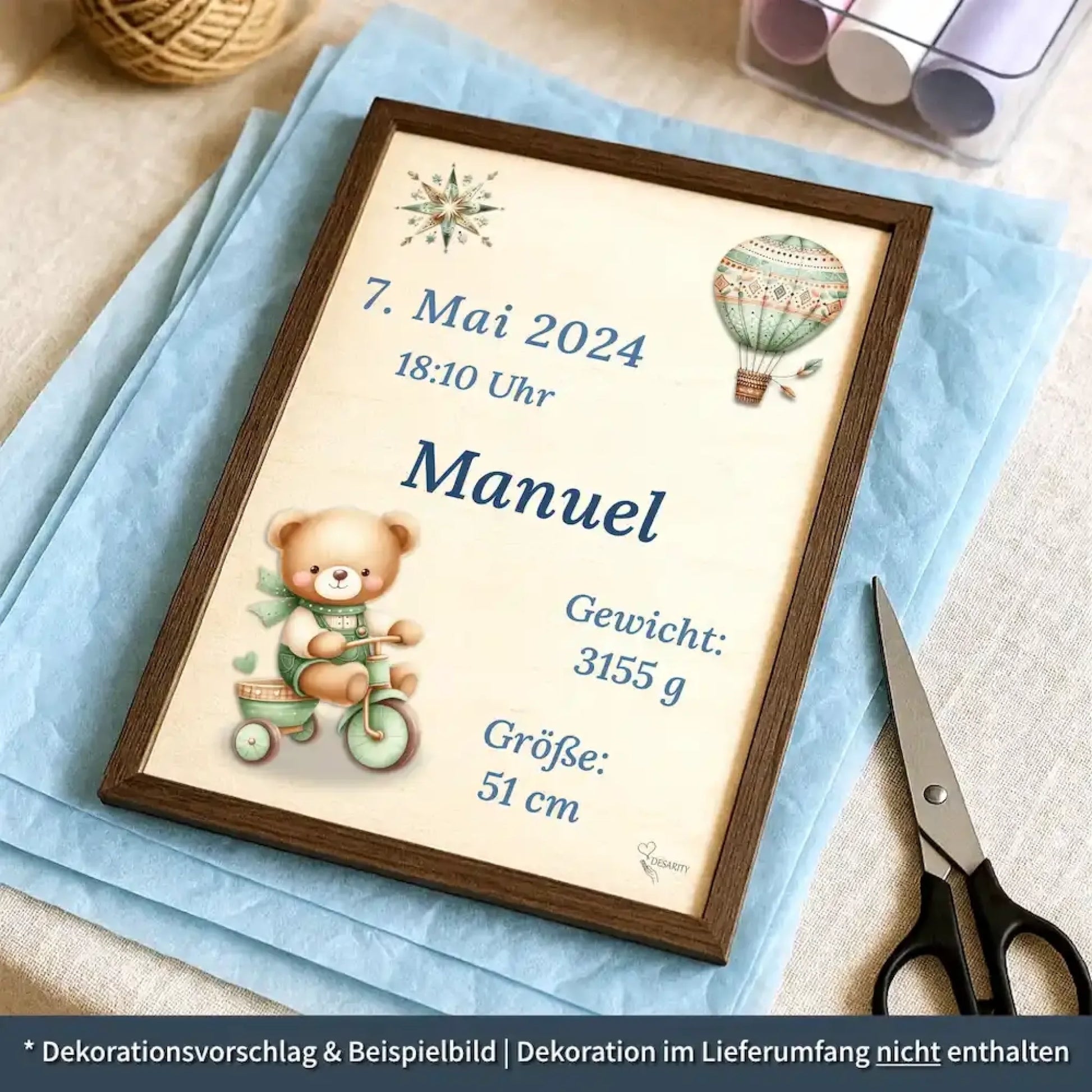 personalisierte Geburtstafel Holz Geburtsgeschenk