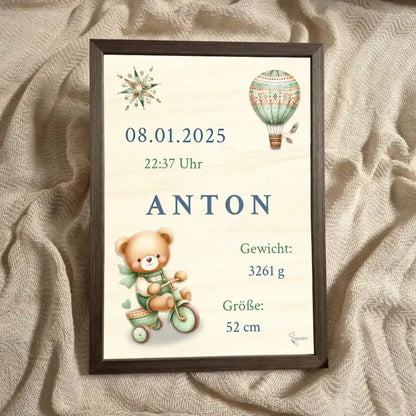 personalisierte Geburtstafel Holz