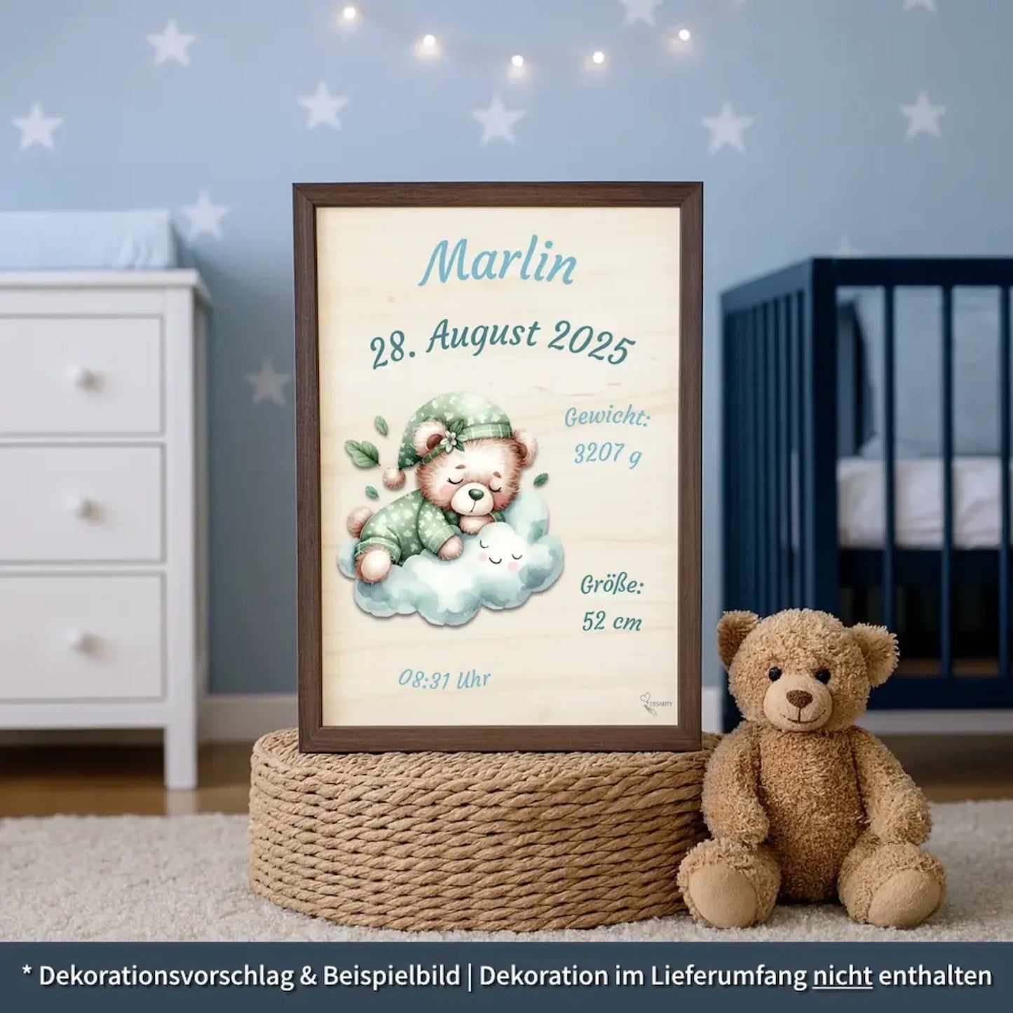 personalisierte Geburtstafel Holz Geburtsgeschenk