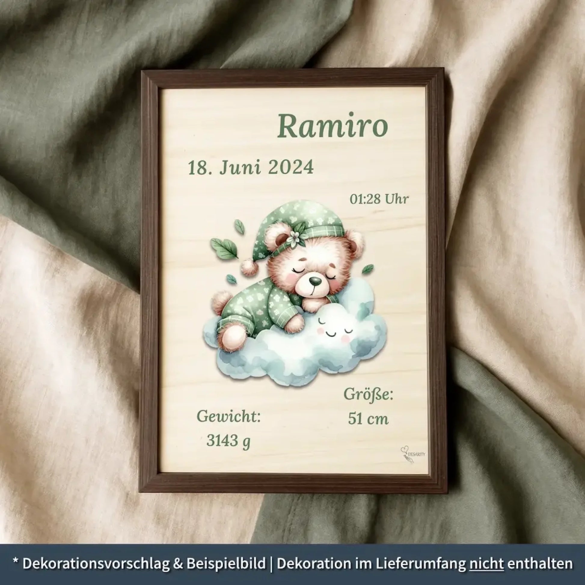 personalisierte Geburtstafel Holz Geburtsgeschenk