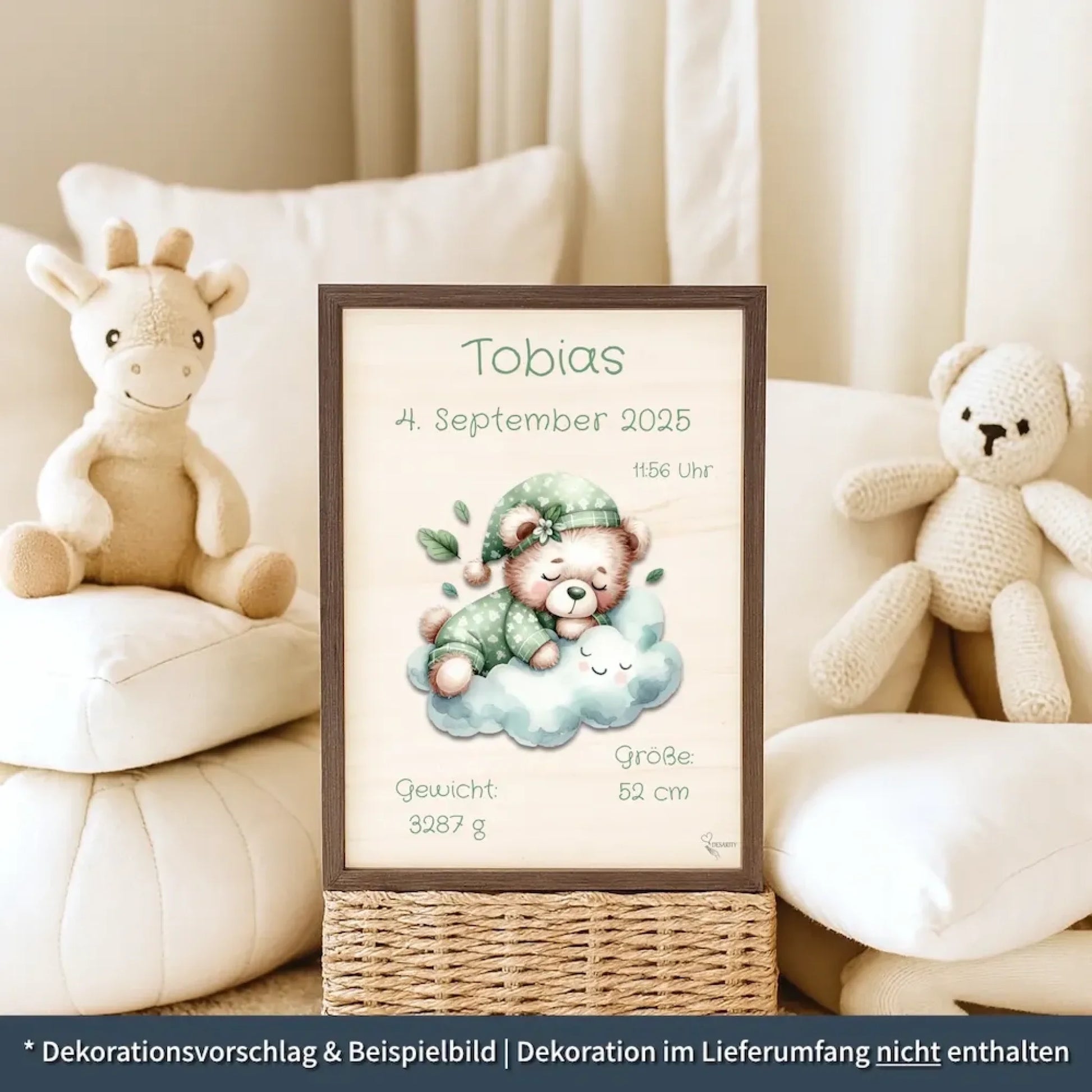 personalisierte Geburtstafel Holz Geburtsgeschenk