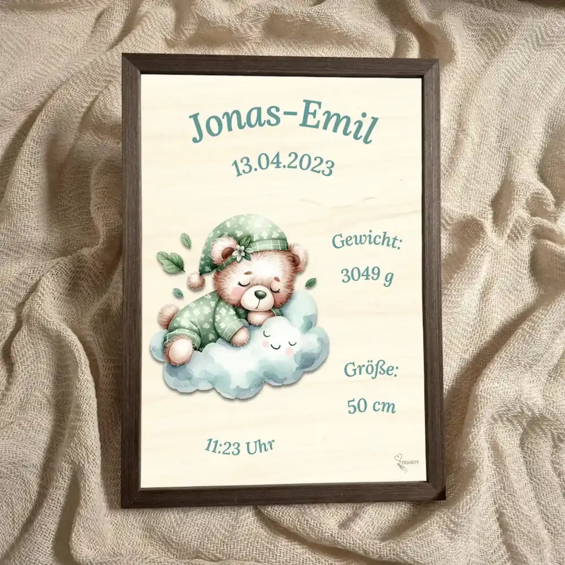 personalisierte Geburtstafel Holz