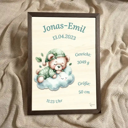 personalisierte Geburtstafel Holz