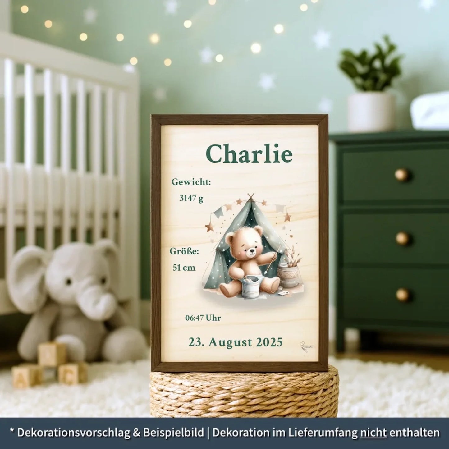 personalisierte Geburtstafel Holz Geburtsgeschenk