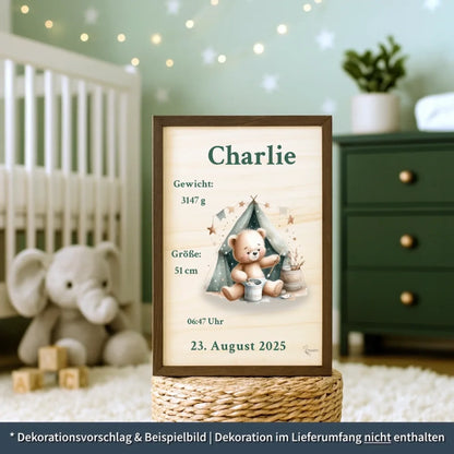 personalisierte Geburtstafel Holz Geburtsgeschenk