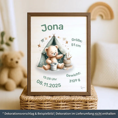 personalisierte Geburtstafel Holz Geburtsgeschenk