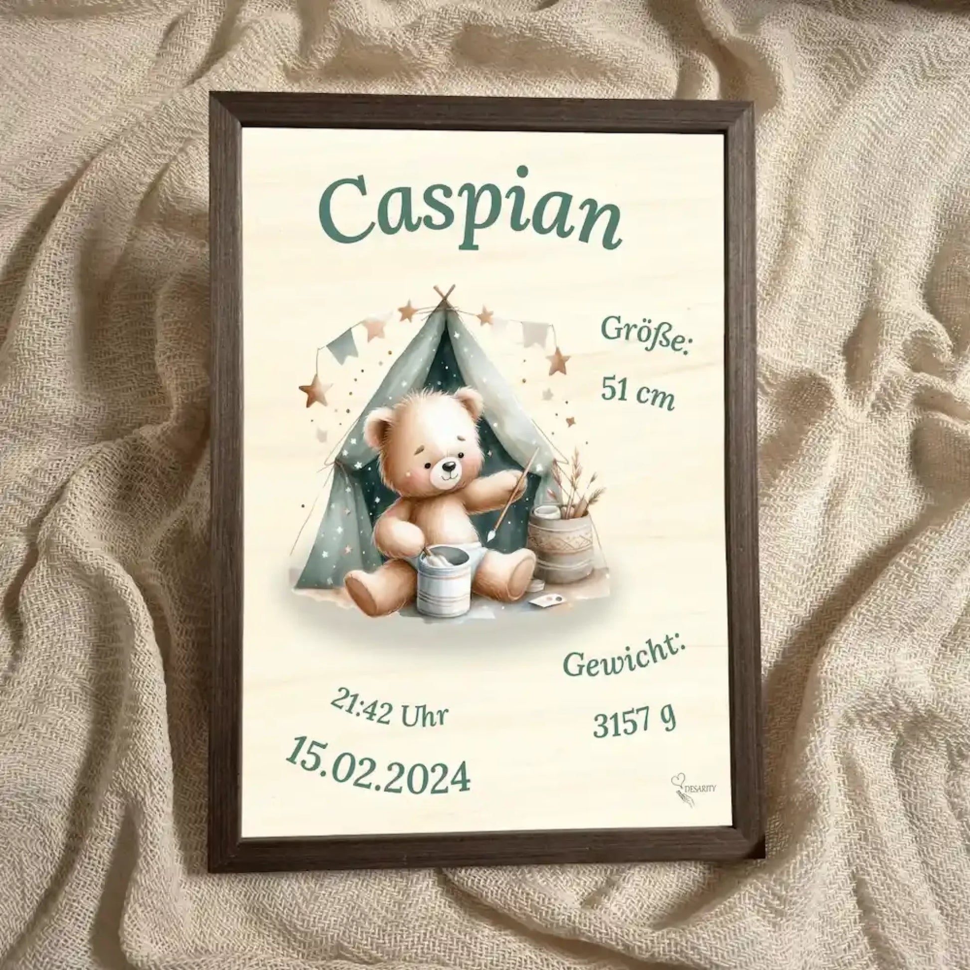 personalisierte Geburtstafel Holz