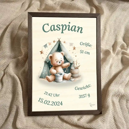 personalisierte Geburtstafel Holz