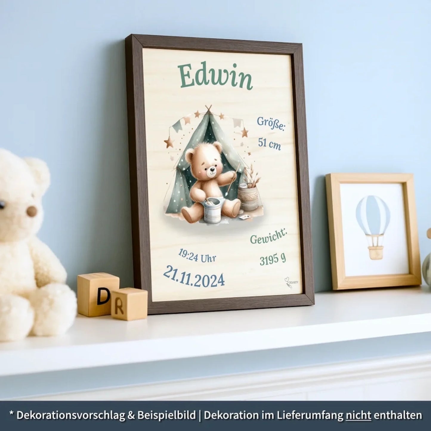 personalisierte Geburtstafel Holz Geburtsgeschenk