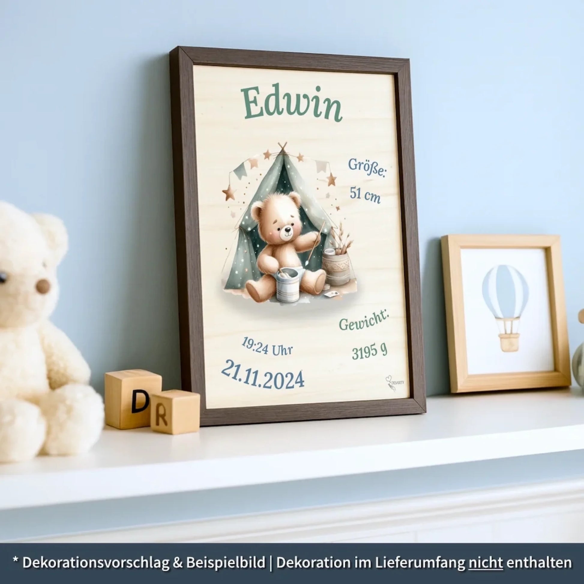 personalisierte Geburtstafel Holz Geburtsgeschenk