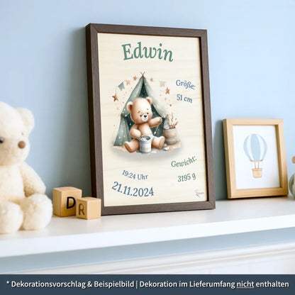 personalisierte Geburtstafel Holz Geburtsgeschenk