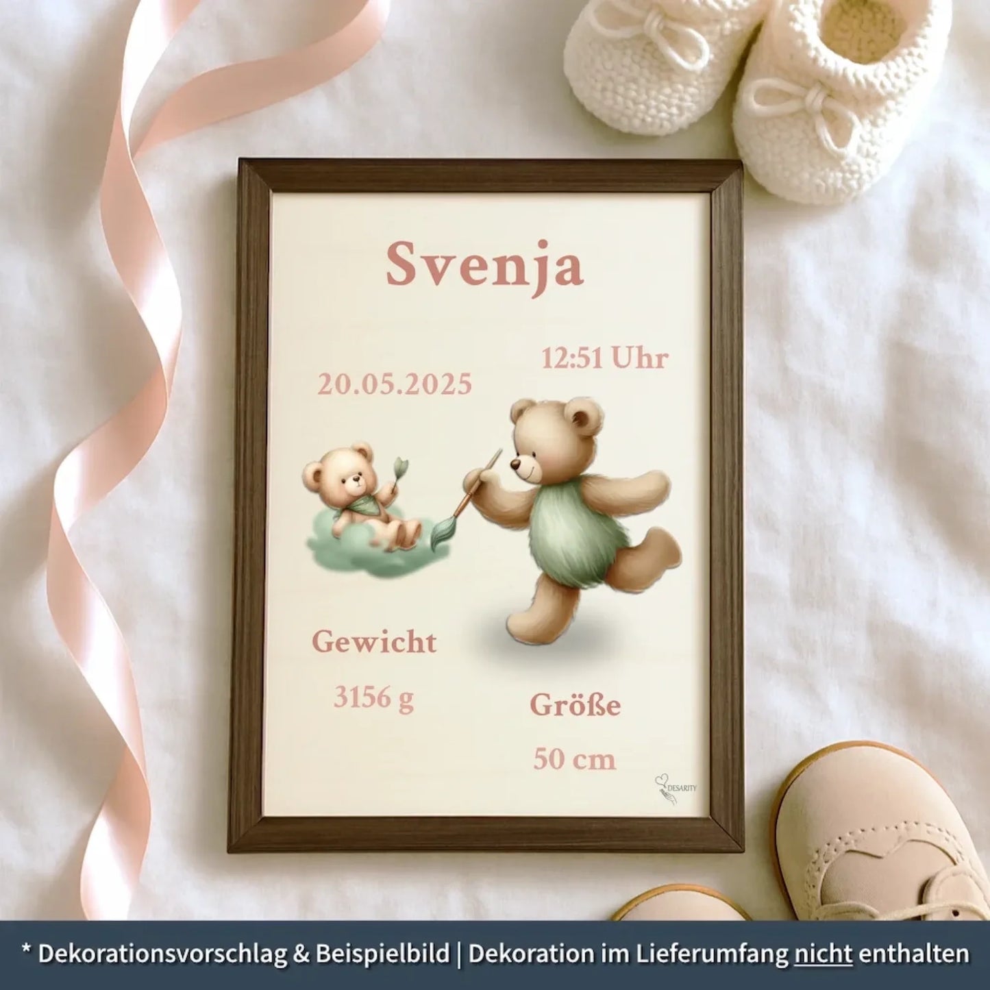 personalisierte Geburtstafel Holz Geburtsgeschenk