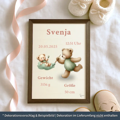 personalisierte Geburtstafel Holz Geburtsgeschenk