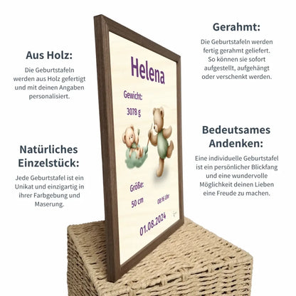 personalisierte Geburtstafel Holz