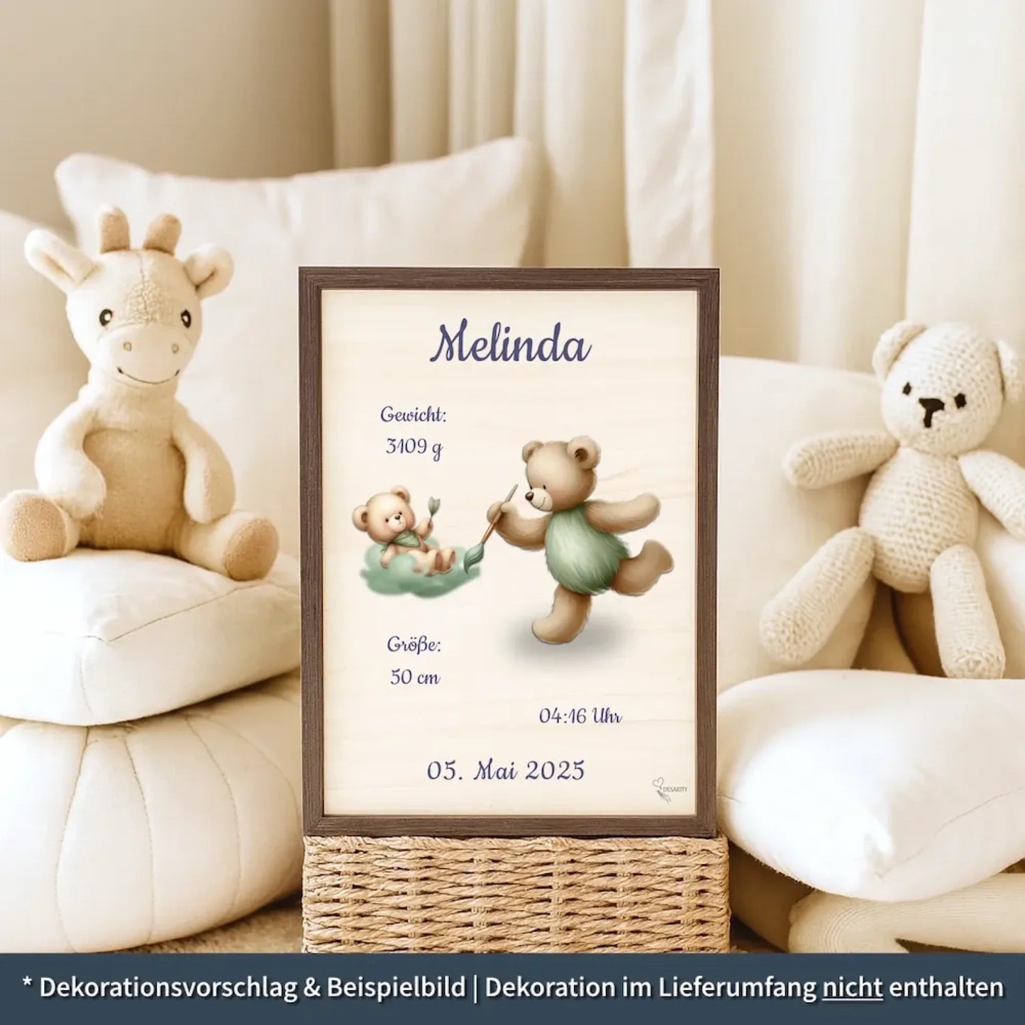 personalisierte Geburtstafel Holz Geburtsgeschenk