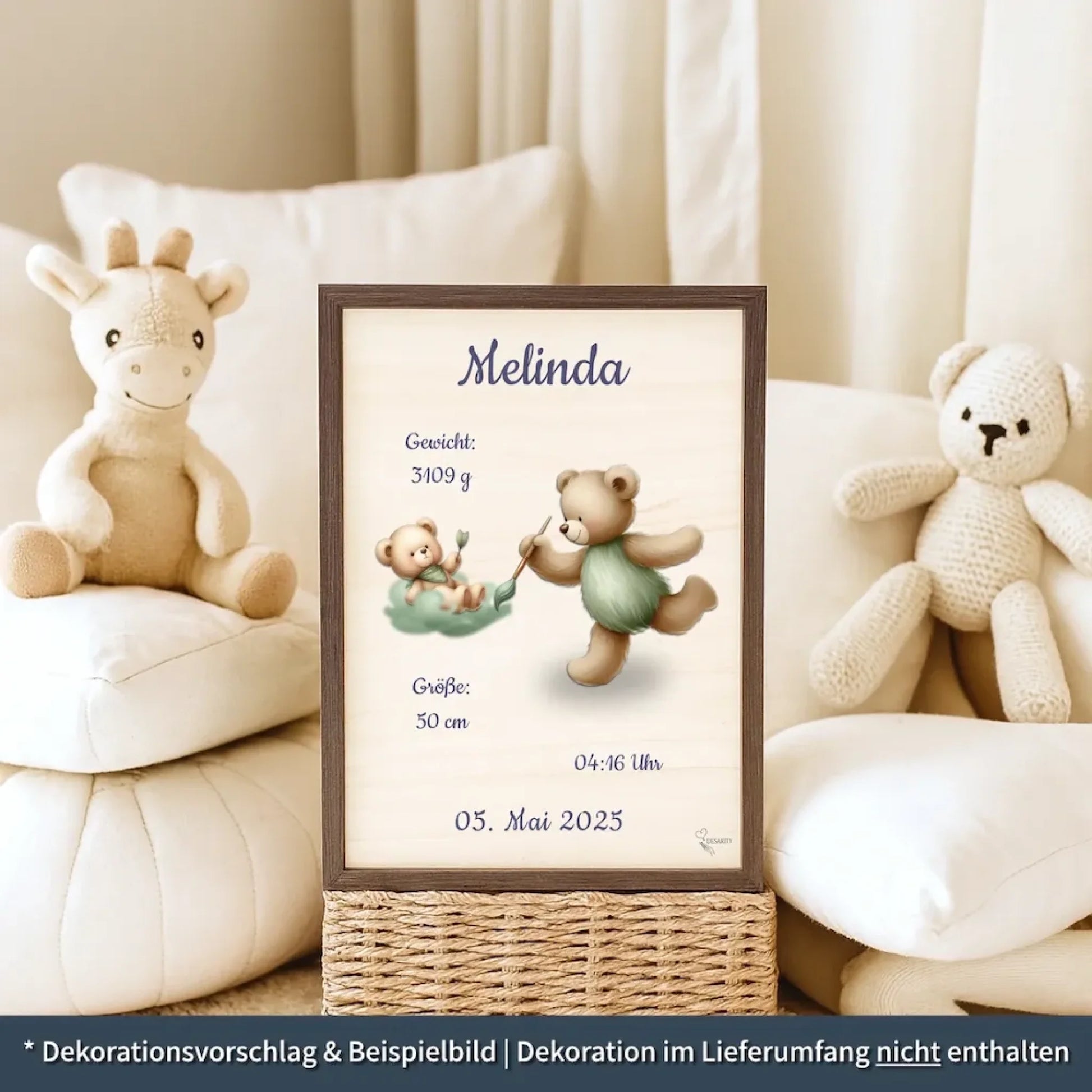 personalisierte Geburtstafel Holz Geburtsgeschenk