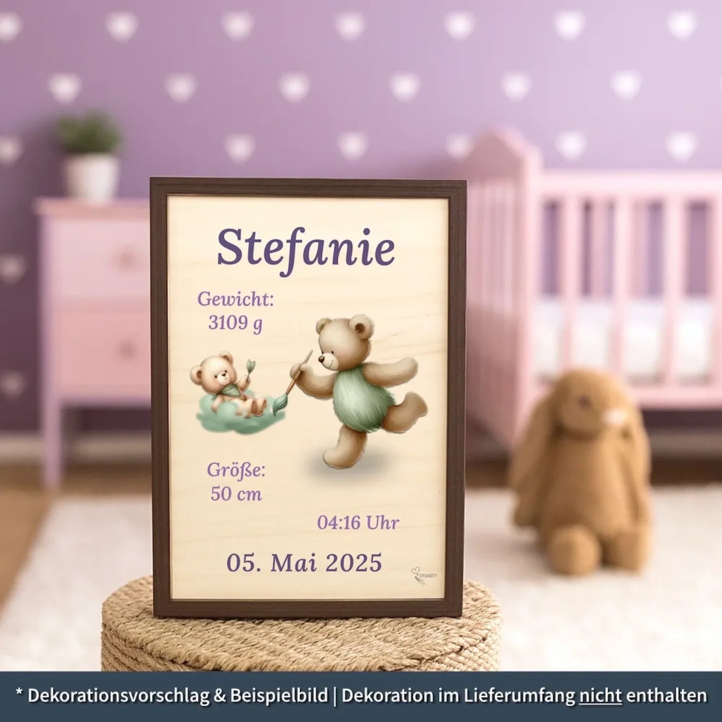 personalisierte Geburtstafel Holz Geburtsgeschenk