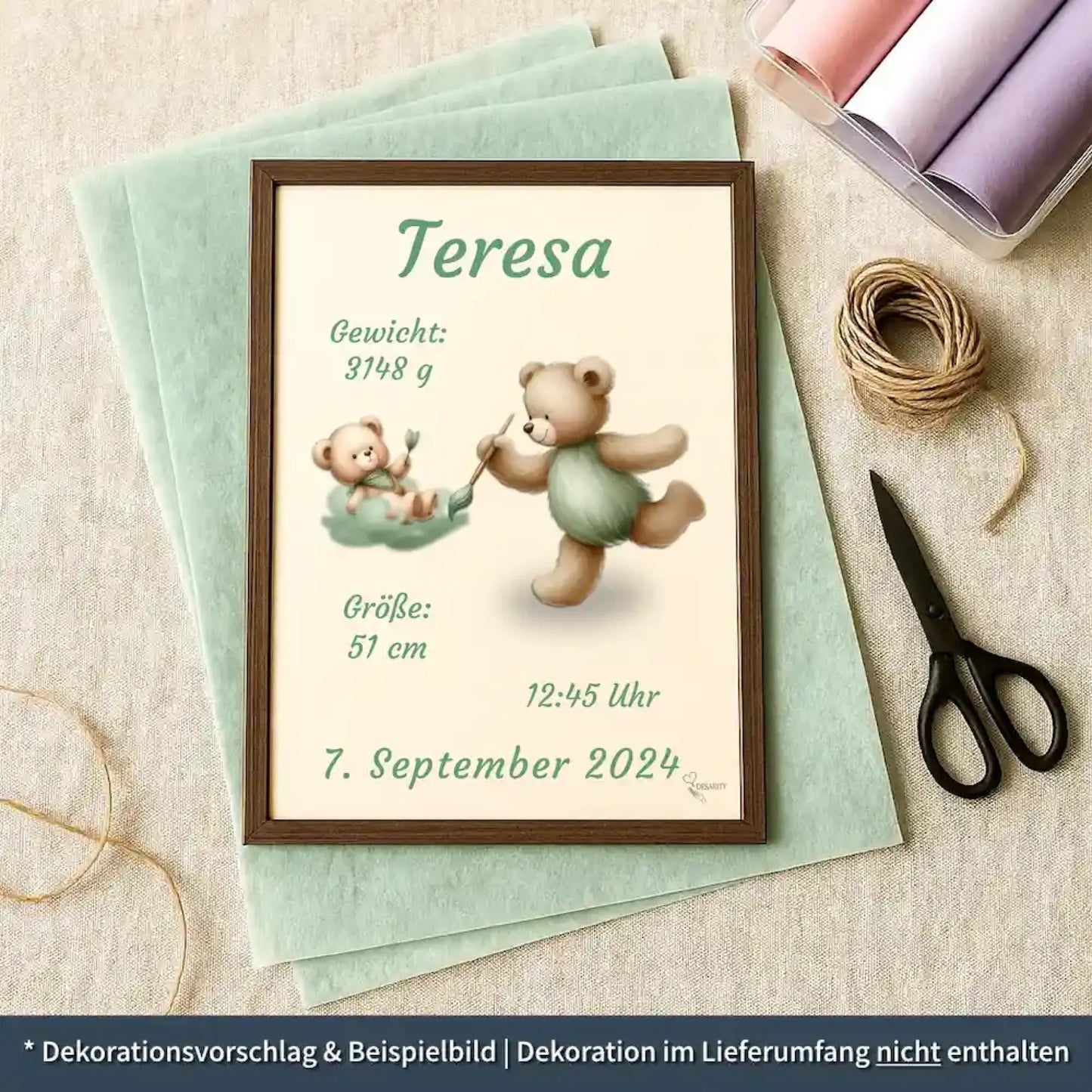 personalisierte Geburtstafel Holz Geburtsgeschenk