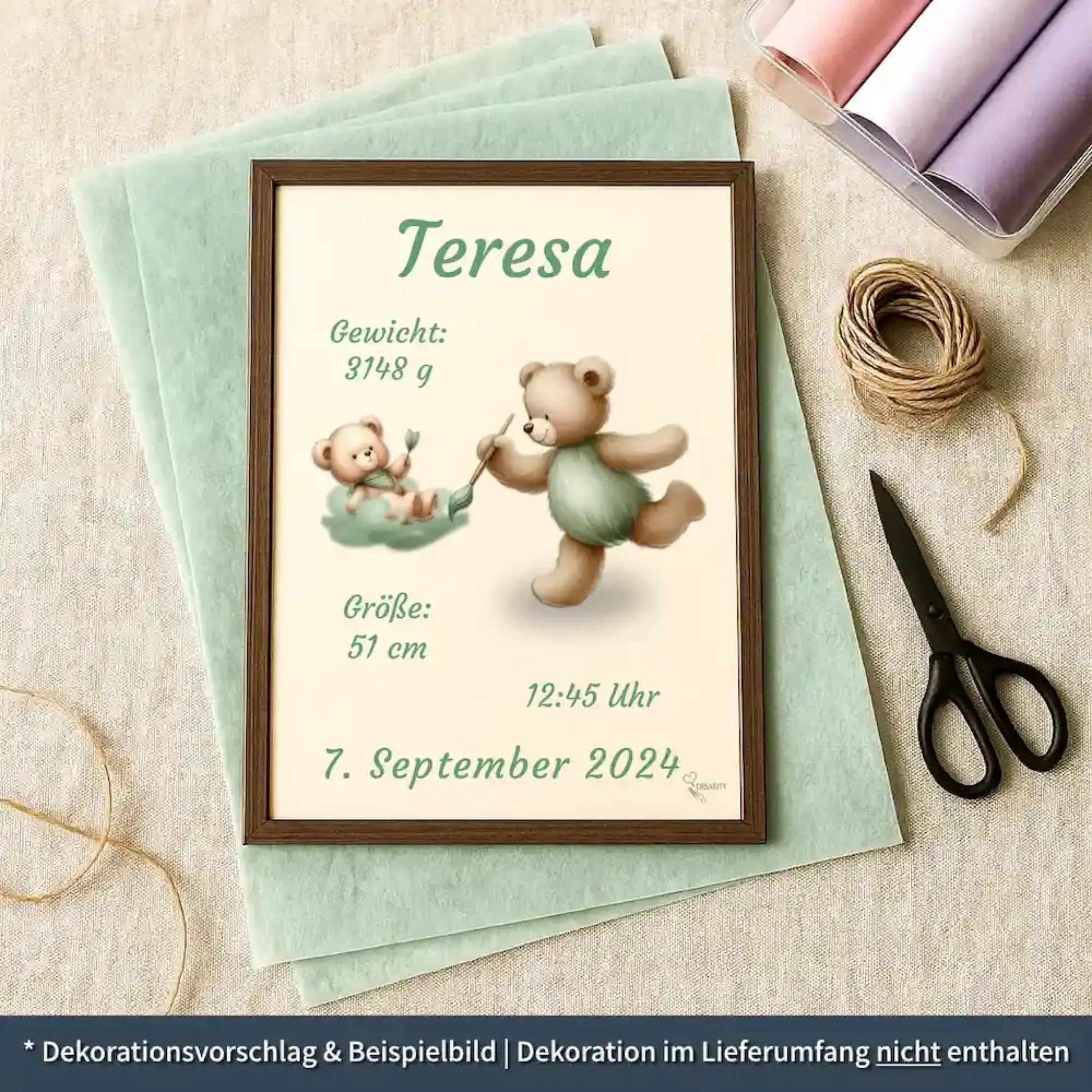 personalisierte Geburtstafel Holz Geburtsgeschenk