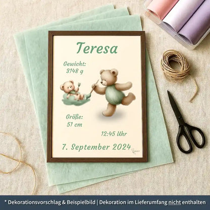 personalisierte Geburtstafel Holz Geburtsgeschenk