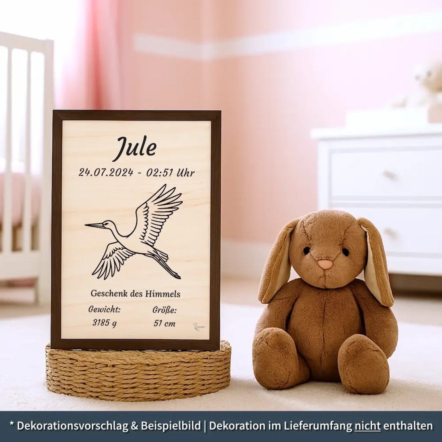 personalisierte Geburtstafel Holz Geburtsgeschenk