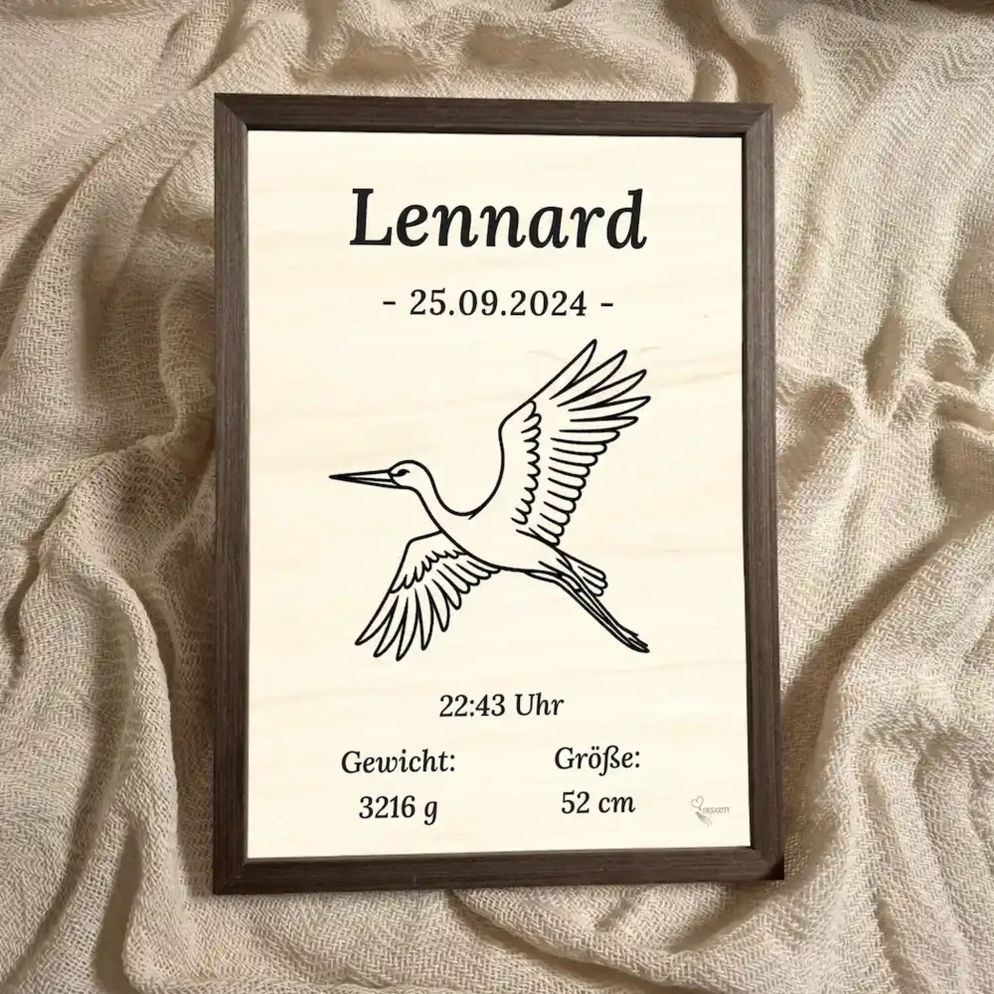 personalisierte Geburtstafel Holz