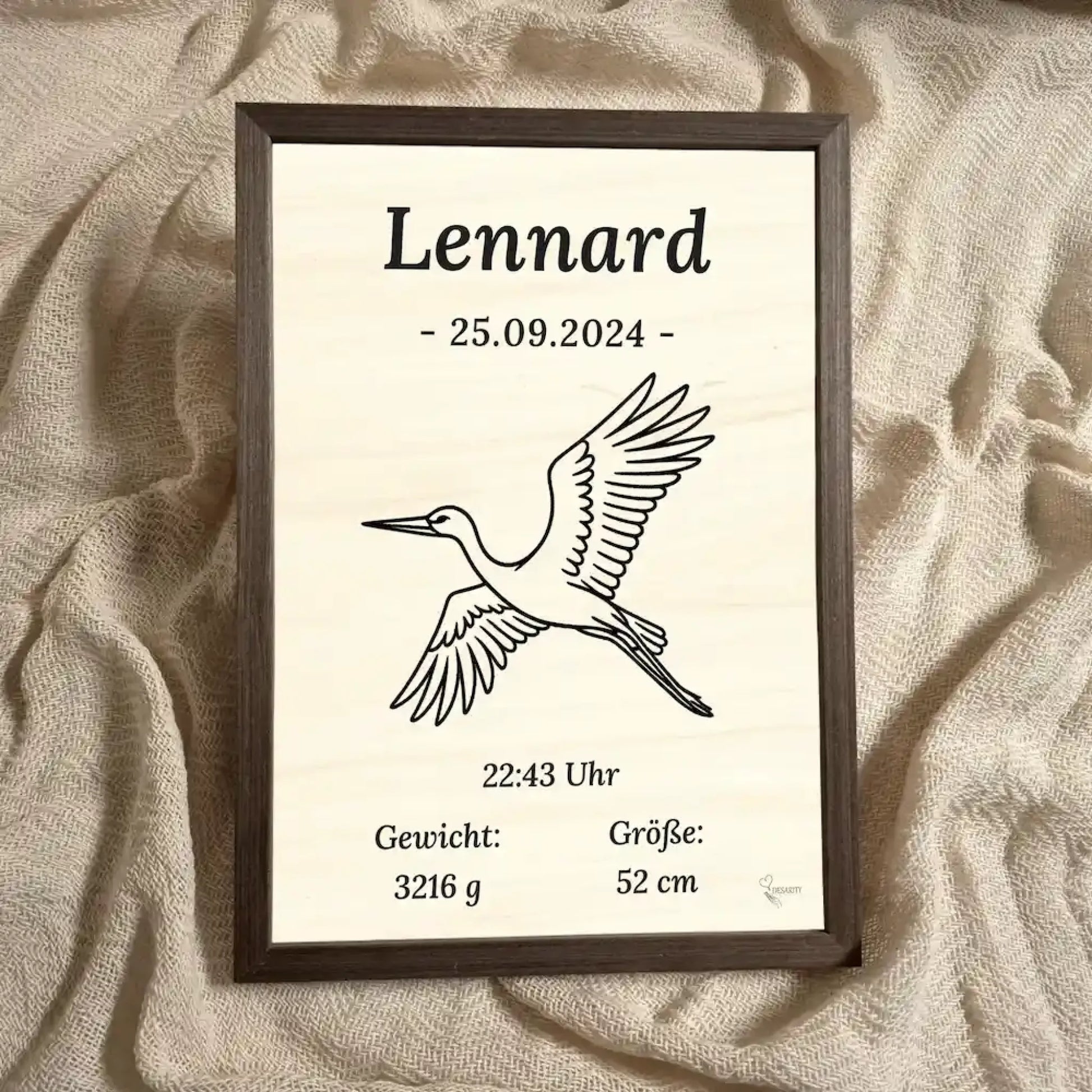 personalisierte Geburtstafel Holz