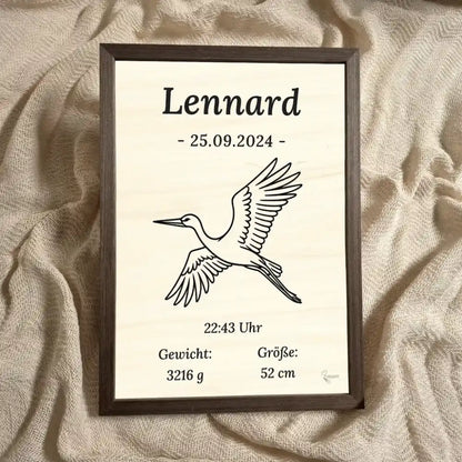 personalisierte Geburtstafel Holz