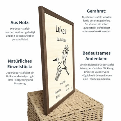 personalisierte Geburtstafel Holz